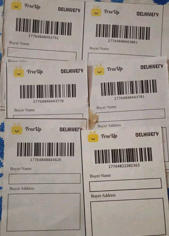 FreeUp &amp; Delhivery Shipping Labels