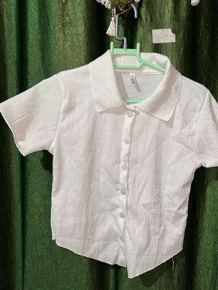 White Button-Down Top
