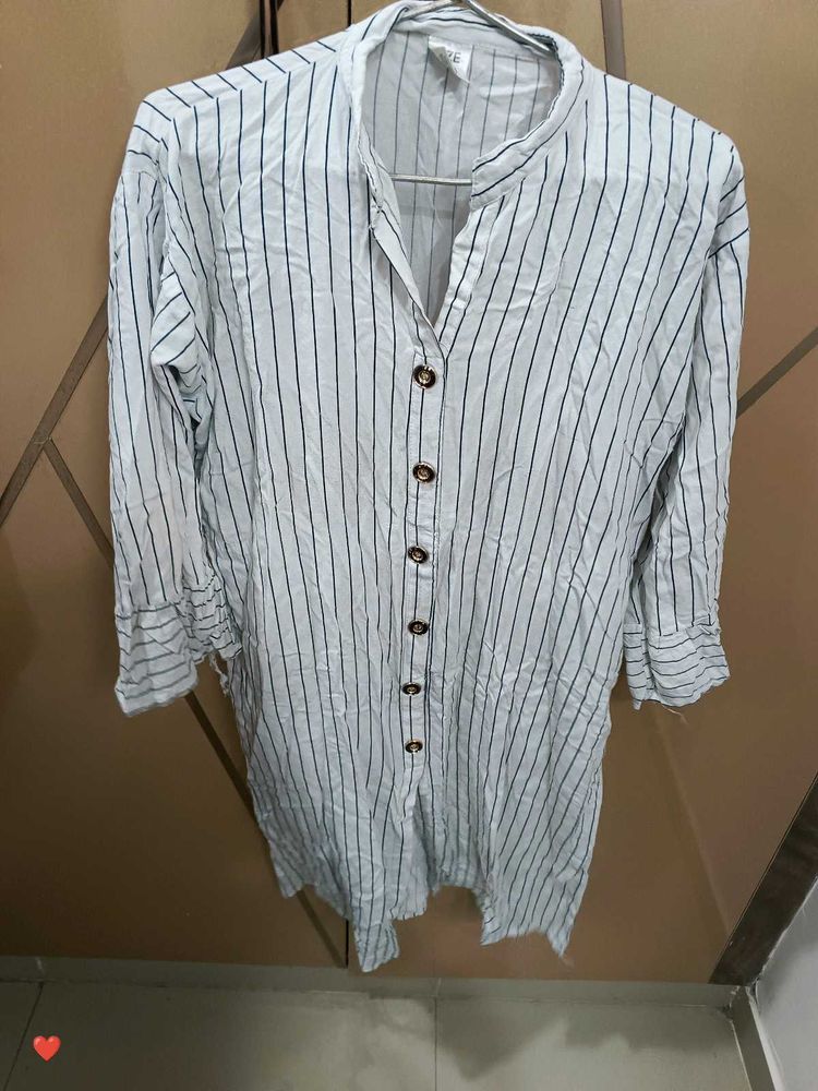 Striped Button-Down Top