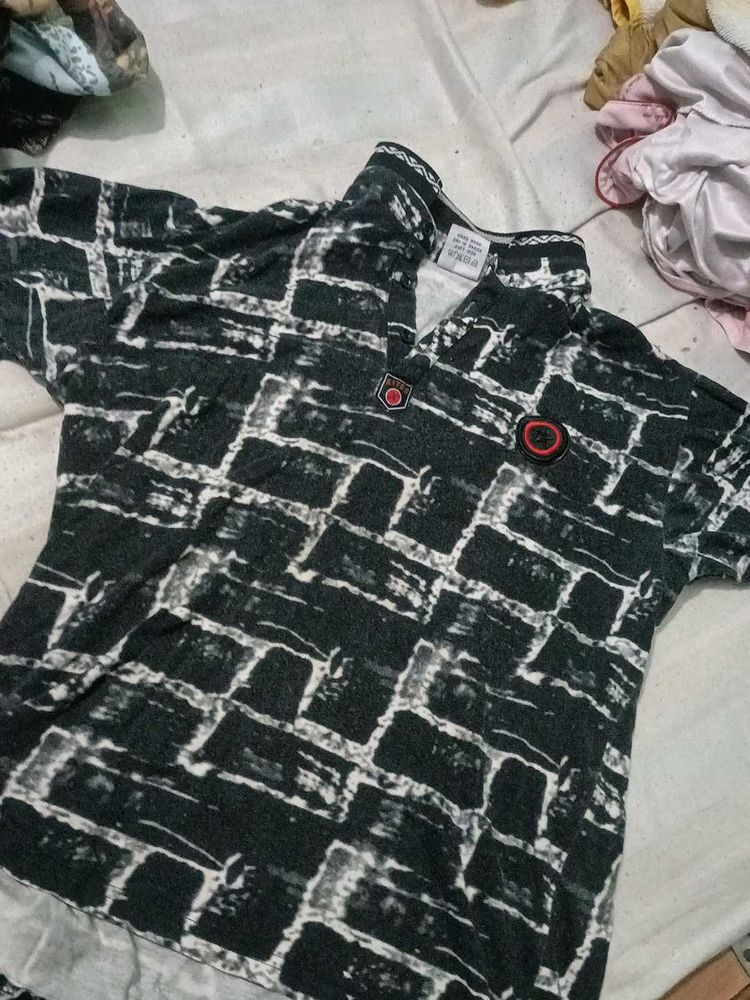 For Kids Patterned Short Sleeve Shirt