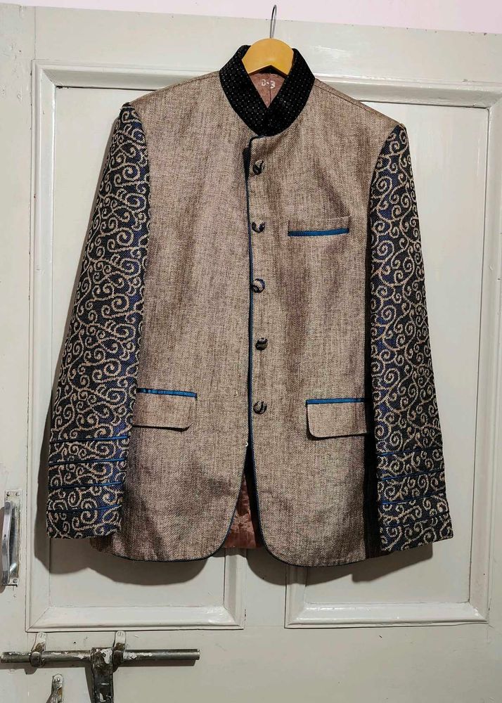 Khaki + Royal Blue Jodhpuri