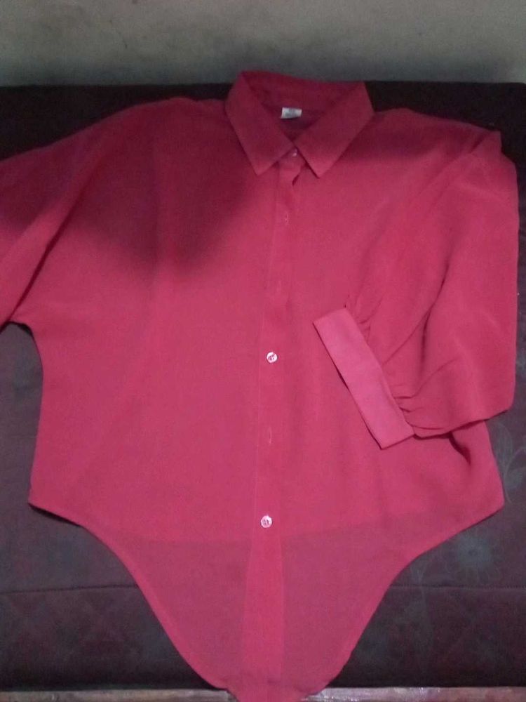 Red Sheer Blouse