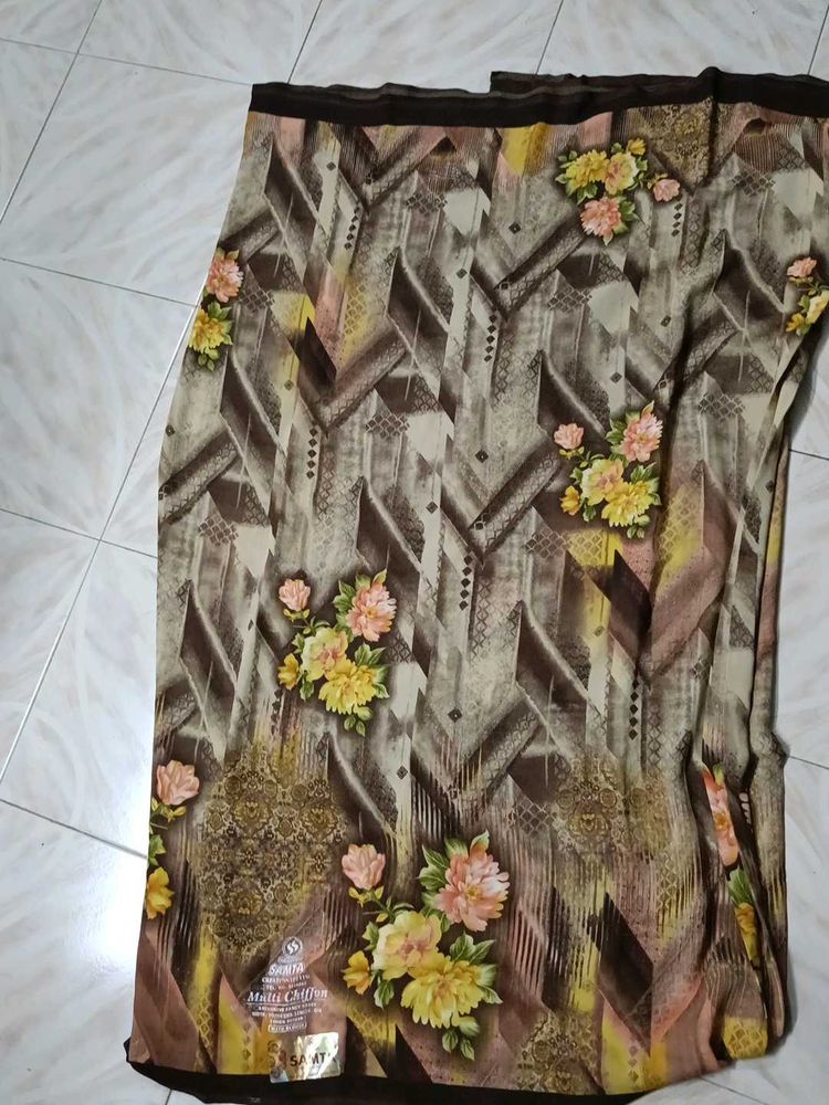 Floral Print Sari Fabric