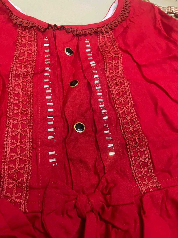 Red Embellished Top