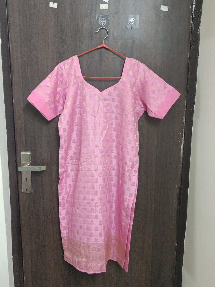 Pink Kurti with Gold Detail
