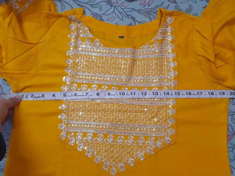 Yellow Embroidered Kurta