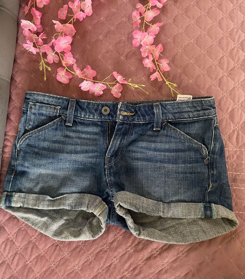Denim Roll-Cuff Shorts