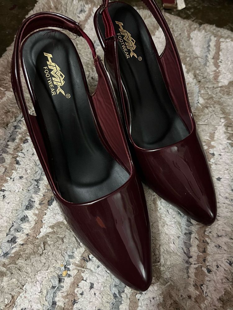 Burgundy Pointed Toe Heels