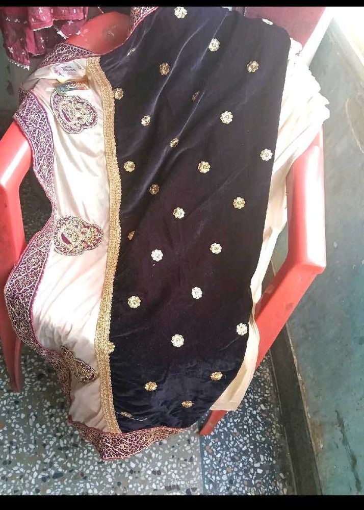 Elegant Velvet and lycra saree