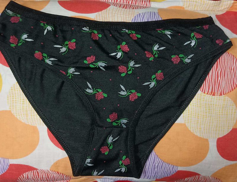 Black Floral Panty