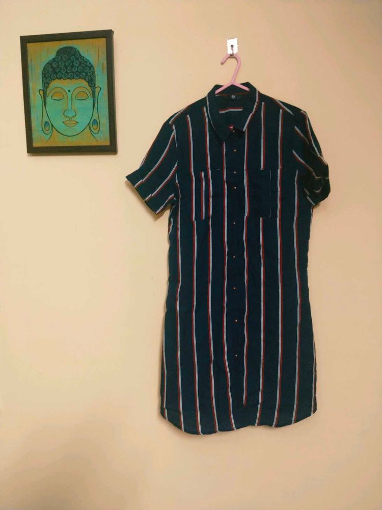 Striped Shirt Dress FIG