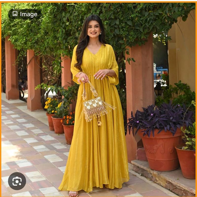 Elegant Yellow Ethnic Gown