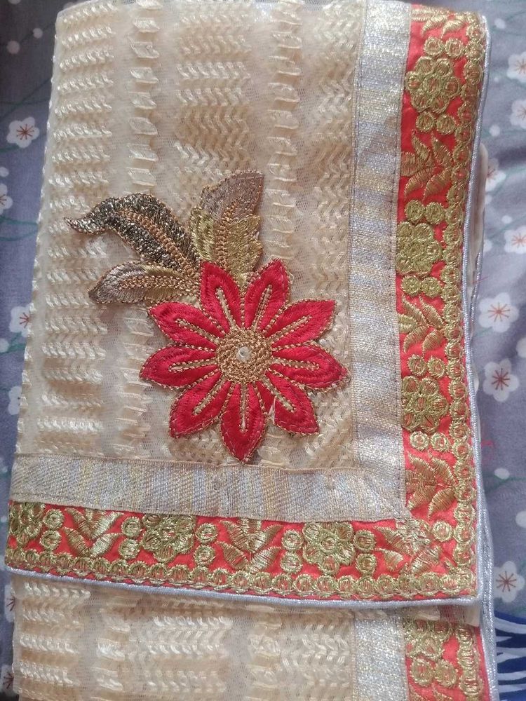 Heavy Border Net Saree