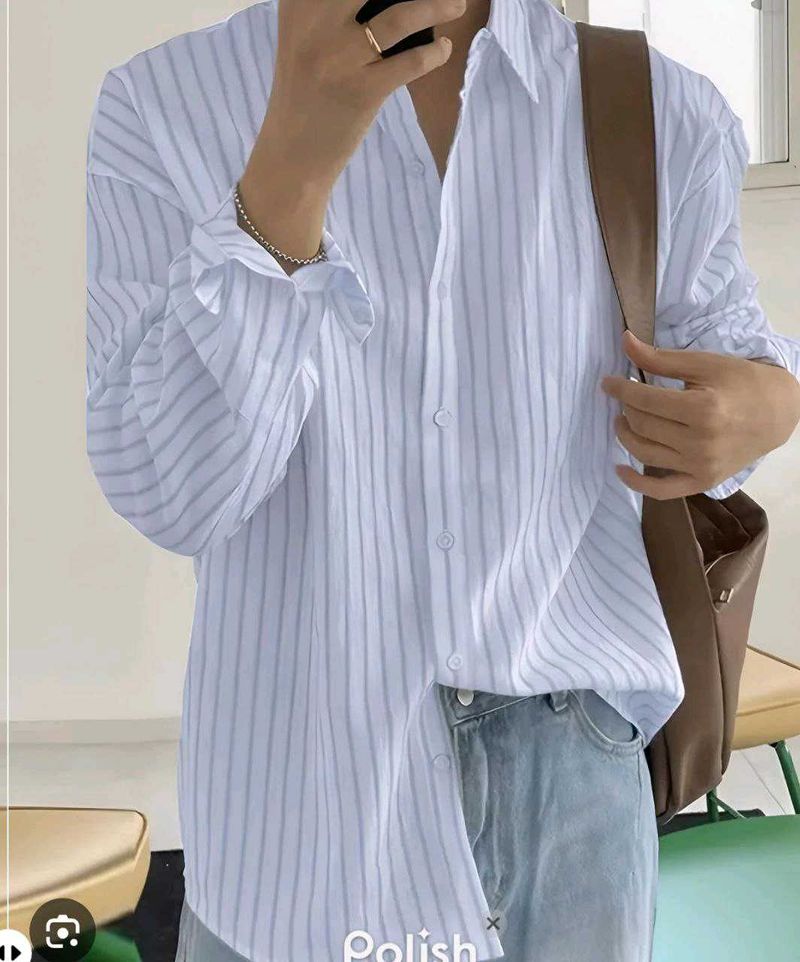 New With Tag Korean Striped Oversized Shirt