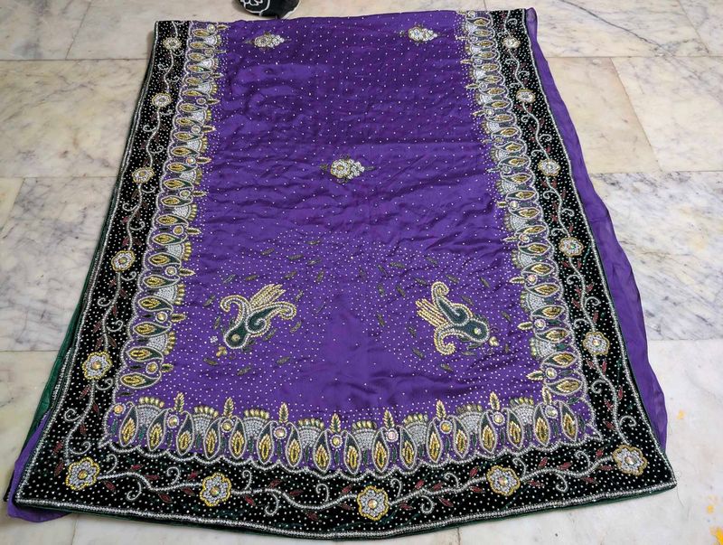 Purple Embellished Saree