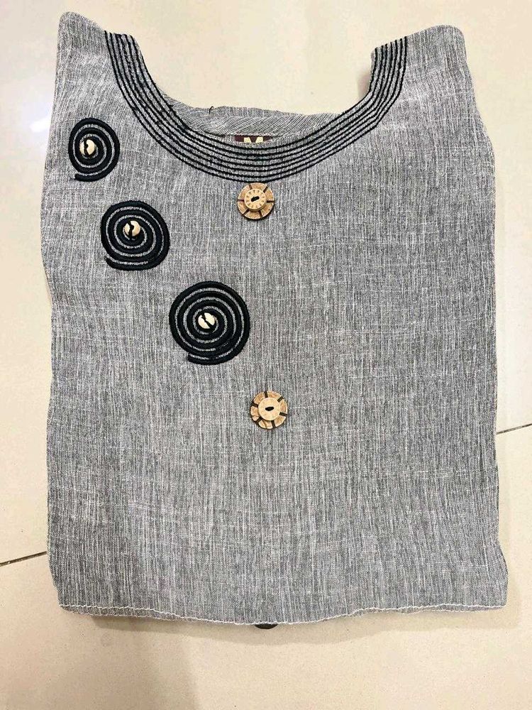Grey cotton kurti