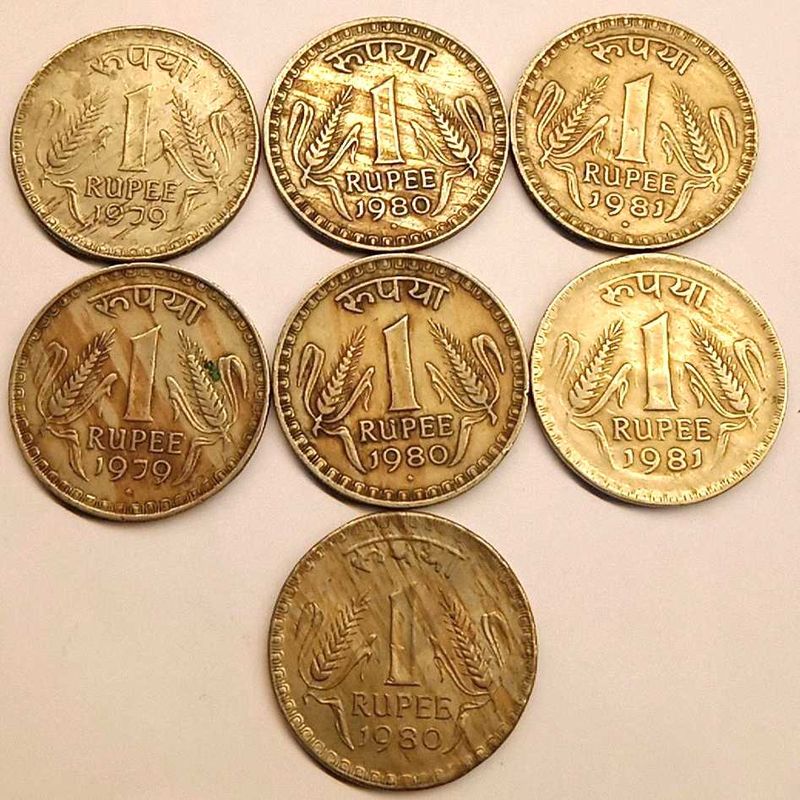 Set Of 7 Big ₹1 Coins For Sale