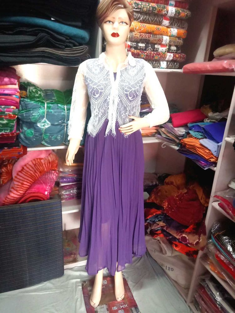 Purple Cute Butterfly Dress with Lace Bolero
