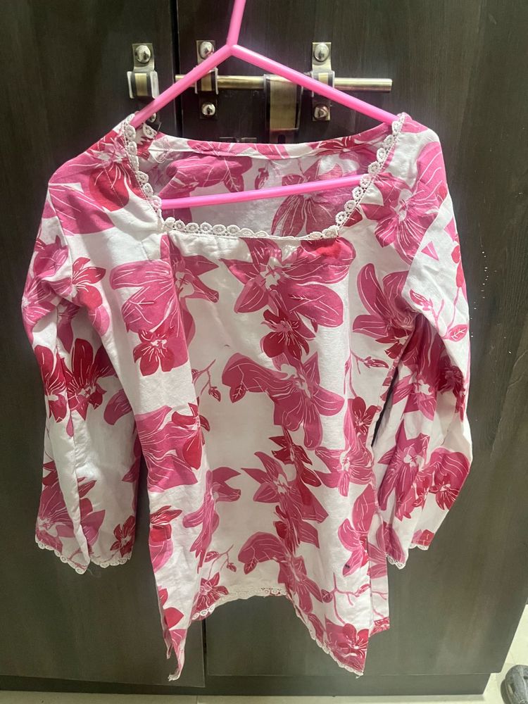 Pink Short Kurta