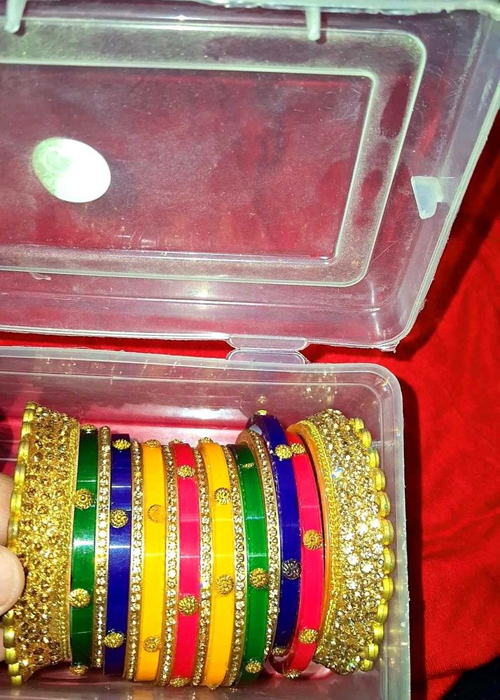 Colorful Beaded Indian Bangles