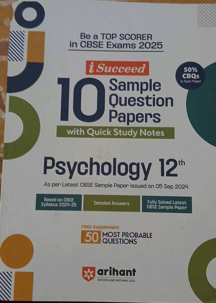 10 SAMPLE QUESTION CBSE PSYCHOLOGY