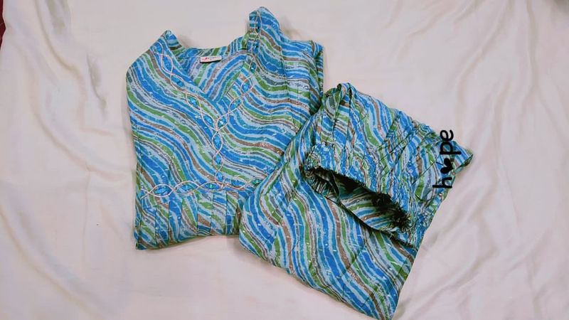 Striped Cotton Kurta Set