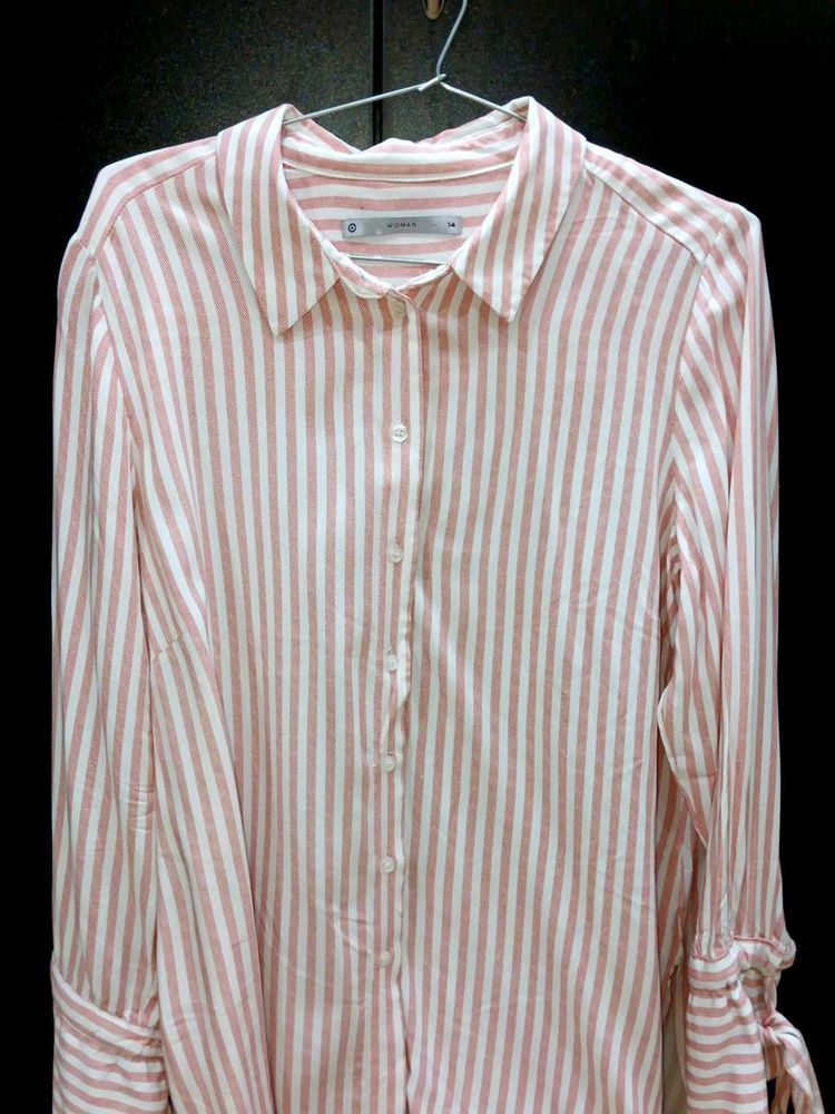 Striped button-up shirt