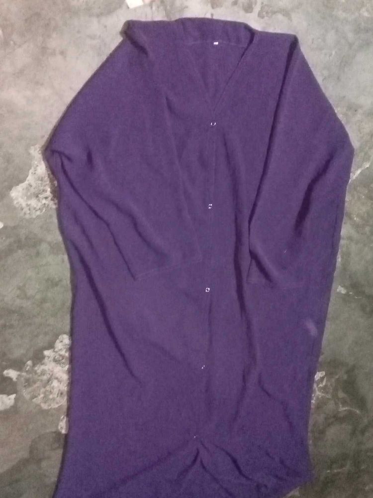 Purple Long Sleeve Cover-Up