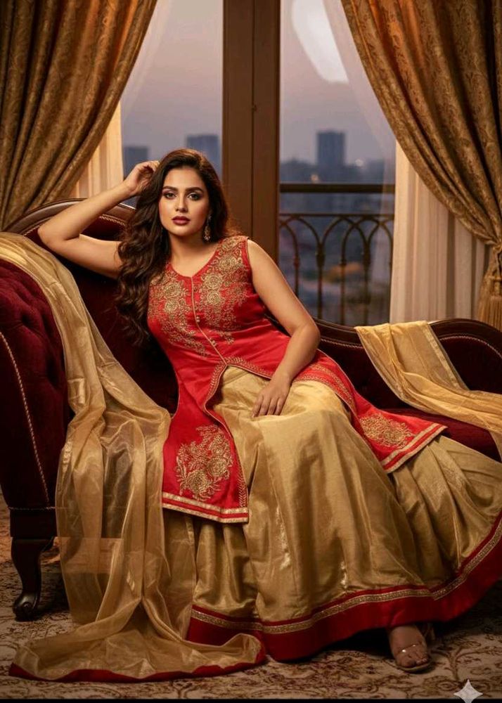 🆕New Lehenga Choli - Red &amp; Gold