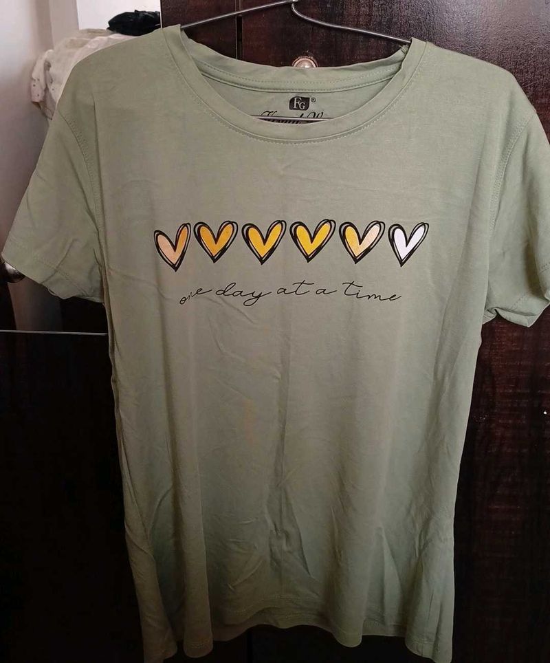 Cute Olive Green Graphic Tee