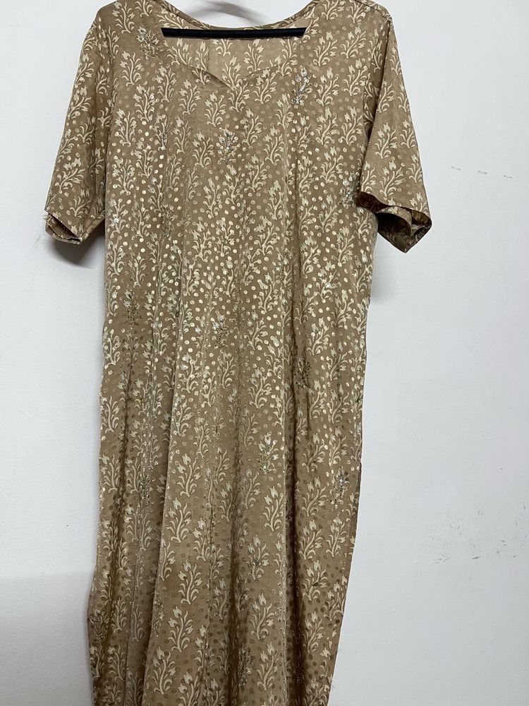 Vintage Floral Print Suit With Salwar Dupatta