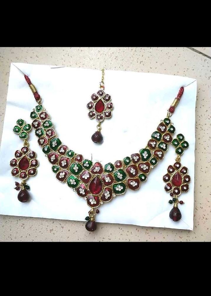 Red &amp; Green Indian Jewelry Set