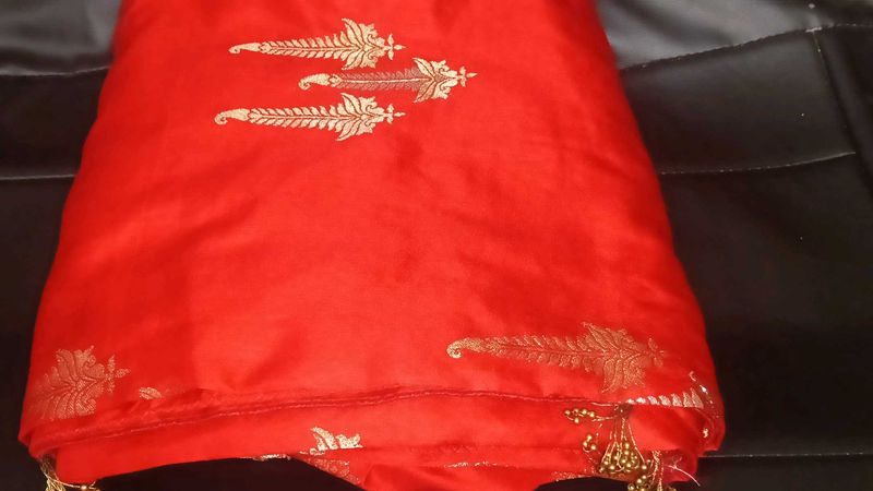 Red &amp; Gold Saree