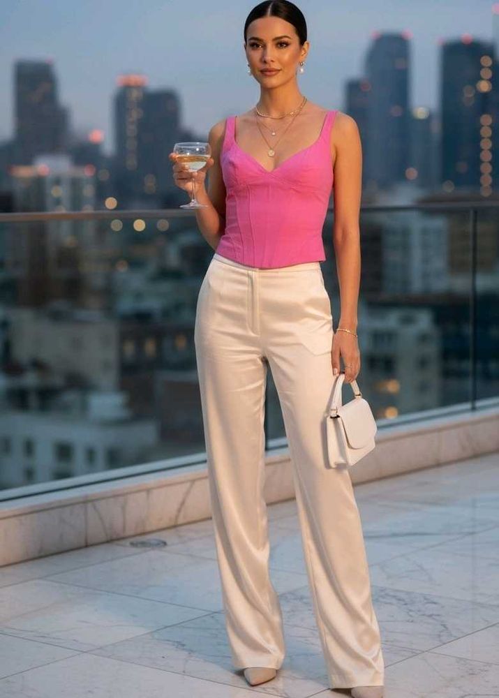 🎀 Hot Pink Zara Corset Crop Top 🎀