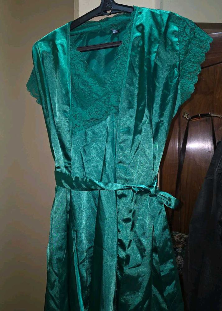 Bw!tch Robe &amp; Negligee - Green