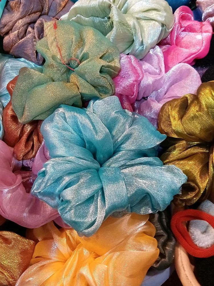 Colorful Scrunchie Hair Tie Bundle.  Pack Of 1