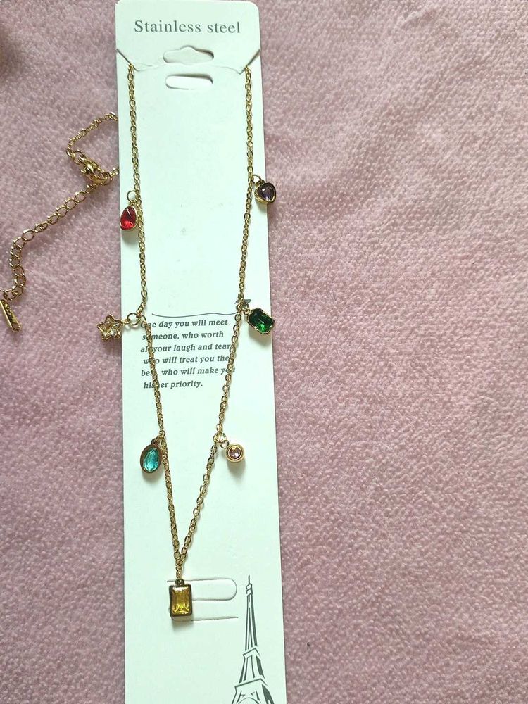 SALE 🆕 Anti Tarnish Colorful StonesNecklace