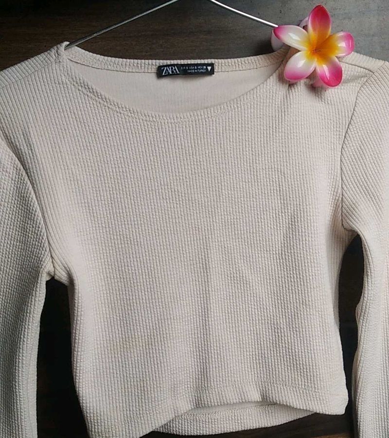 Zara Ribbed Long Sleeve Top