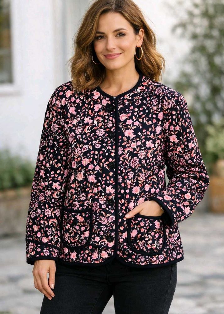 Floral Quilted Jacket Bust Size-38