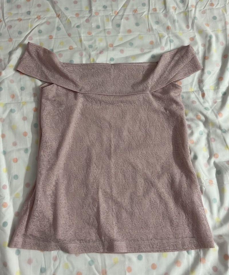 Light Pink Off Shoulder Top
