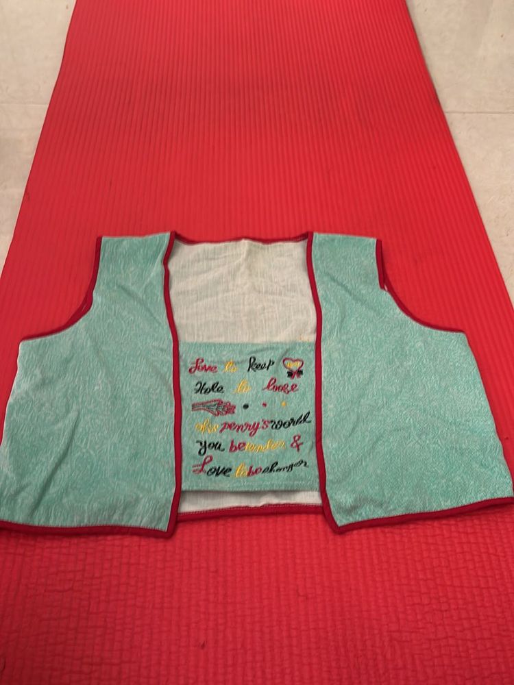 Green Top/ Shrug For Girls