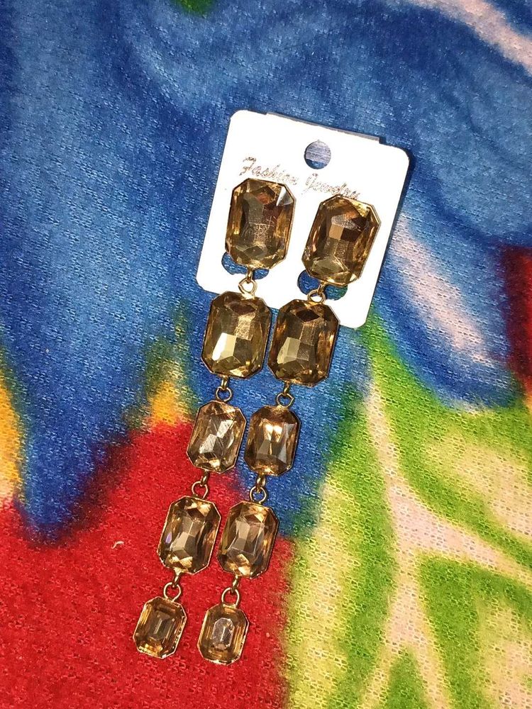 Elegant Golden Drop Earring With Free Gift Jhumka