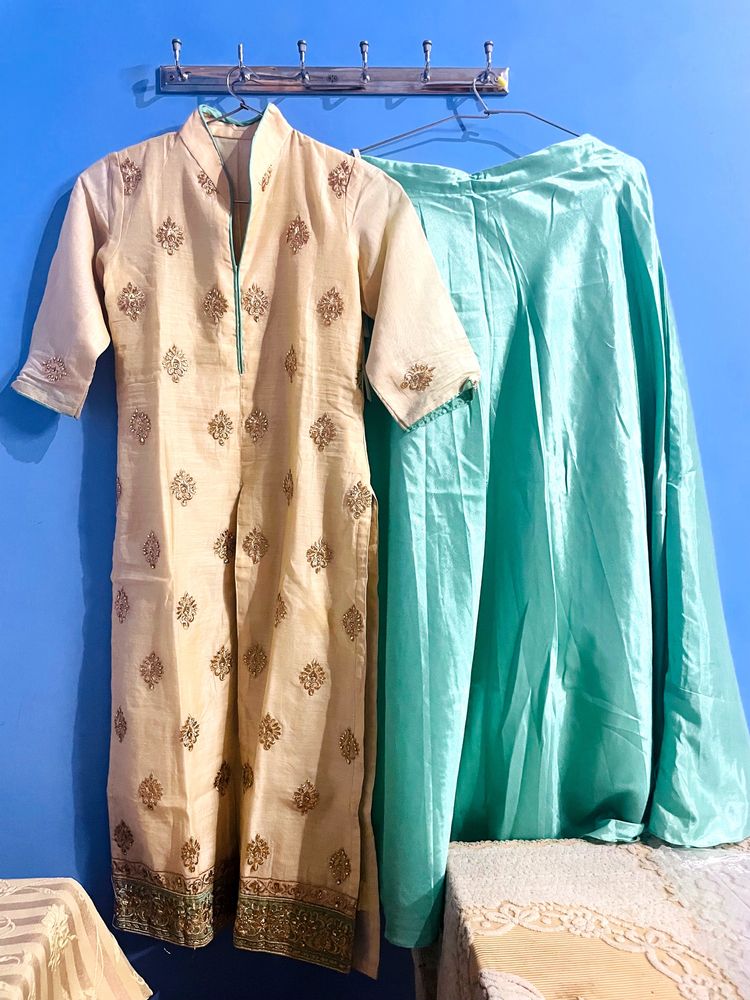 Kurta-Skirt With Banarasi Dupatta Set