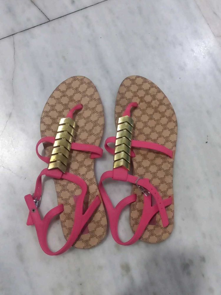 Pink &amp; Gold Sandals