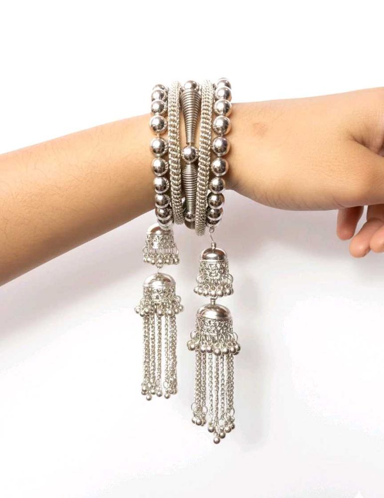 Silver Jhumka  bracelet for women and girls.