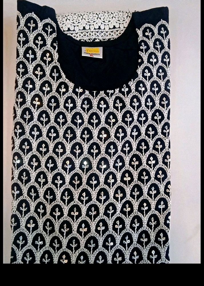 Black Embroidered Kurti