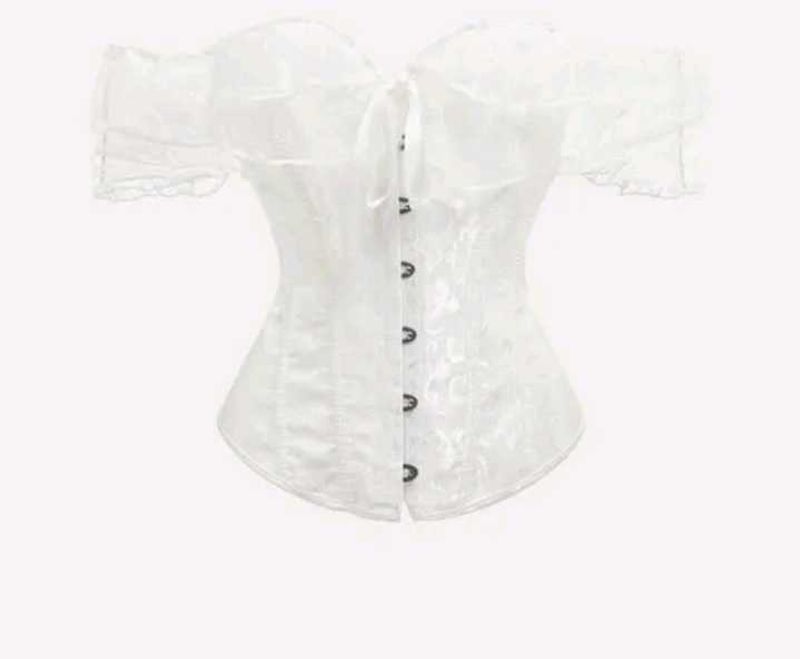 White Lace Up Corset Top