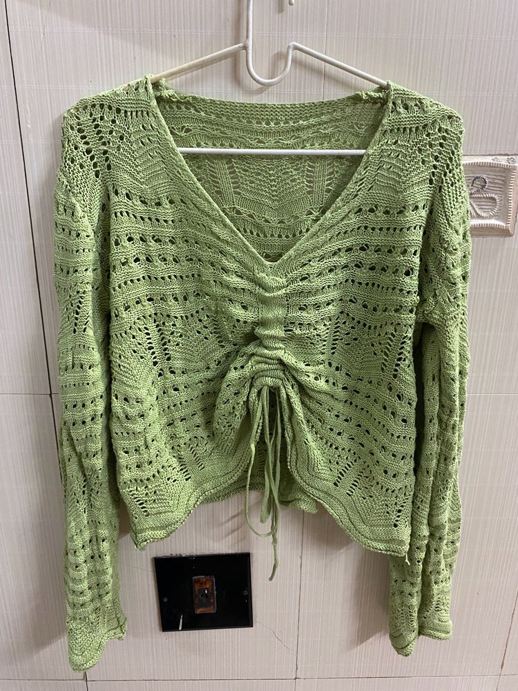 Crochet Green Top