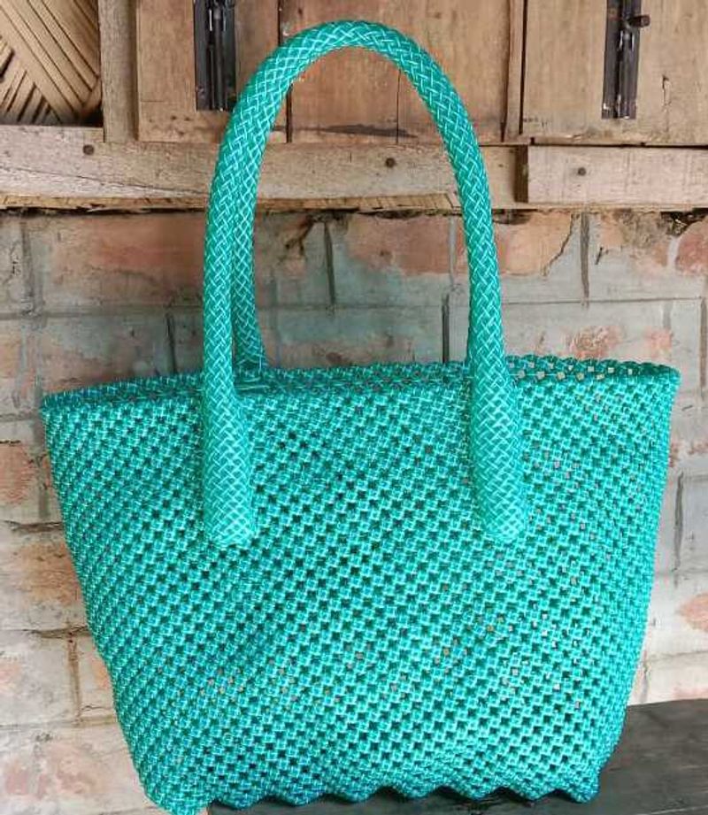 Woven mint green Handbag