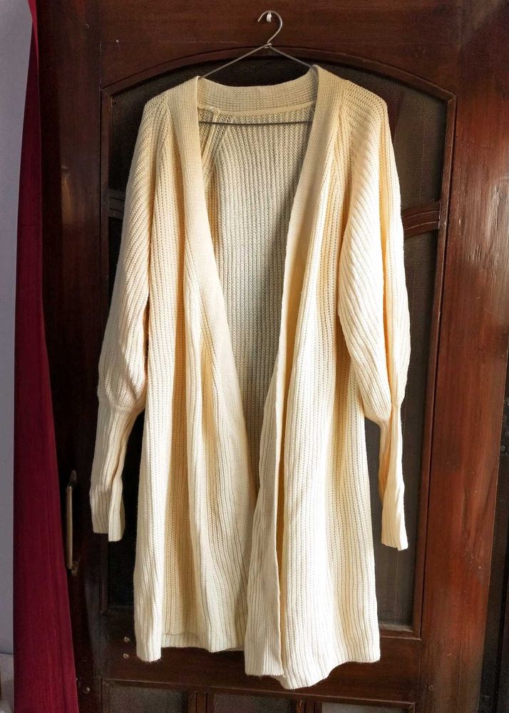 URBANIC Cream Knit Cardigan